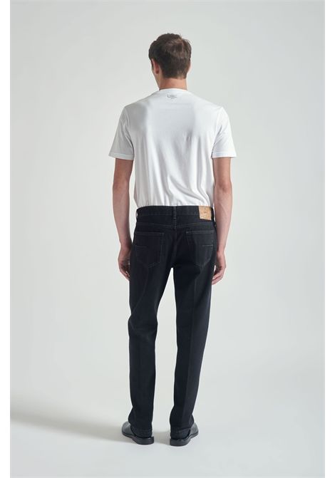 Grifoni Jeans Casey Carrot Fit in Denim di Cotone Nero Uomo GRIFONI | Jeans | G6AC0034DARK BLACK